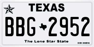 TX license plate BBG2952