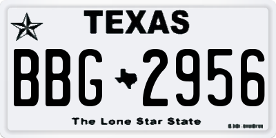 TX license plate BBG2956