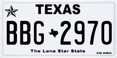 TX license plate BBG2970