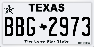 TX license plate BBG2973