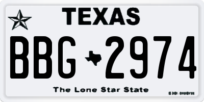 TX license plate BBG2974