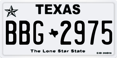 TX license plate BBG2975