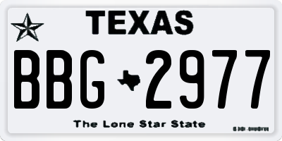 TX license plate BBG2977