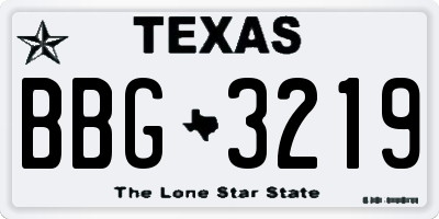 TX license plate BBG3219