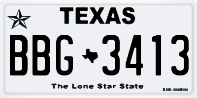 TX license plate BBG3413