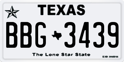 TX license plate BBG3439