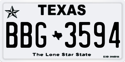 TX license plate BBG3594