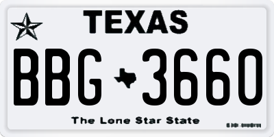 TX license plate BBG3660