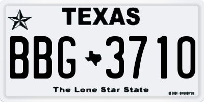 TX license plate BBG3710