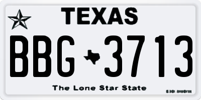 TX license plate BBG3713