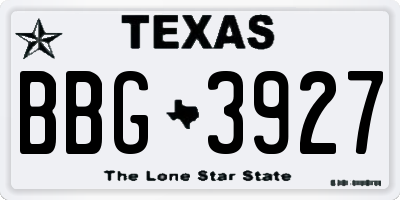 TX license plate BBG3927