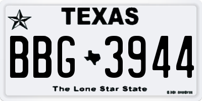 TX license plate BBG3944