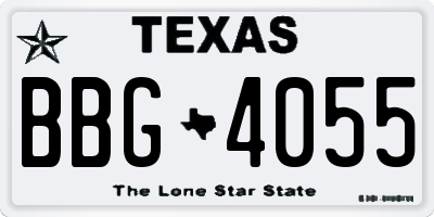 TX license plate BBG4055