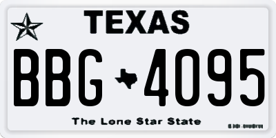 TX license plate BBG4095