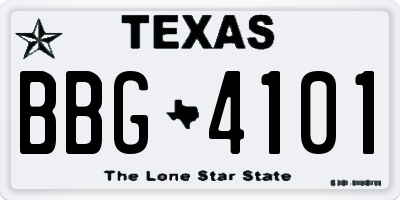 TX license plate BBG4101