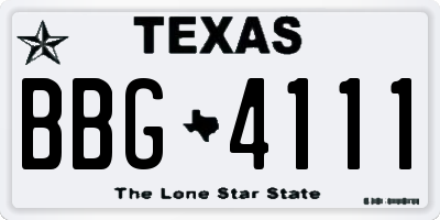 TX license plate BBG4111