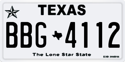 TX license plate BBG4112