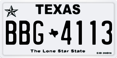 TX license plate BBG4113