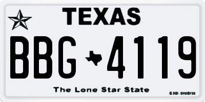 TX license plate BBG4119