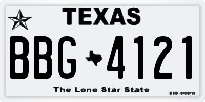 TX license plate BBG4121