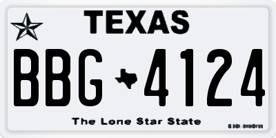 TX license plate BBG4124