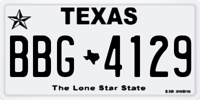 TX license plate BBG4129