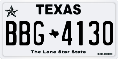 TX license plate BBG4130