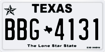 TX license plate BBG4131