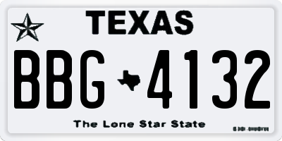 TX license plate BBG4132