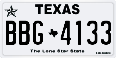 TX license plate BBG4133