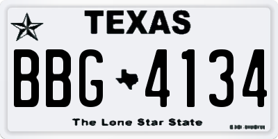 TX license plate BBG4134