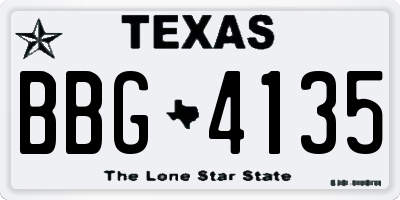 TX license plate BBG4135