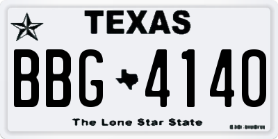 TX license plate BBG4140