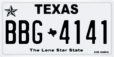 TX license plate BBG4141