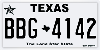 TX license plate BBG4142