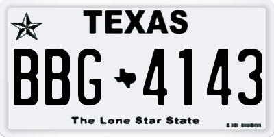 TX license plate BBG4143