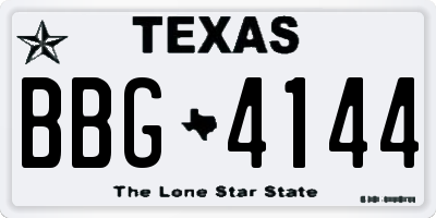 TX license plate BBG4144