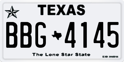 TX license plate BBG4145