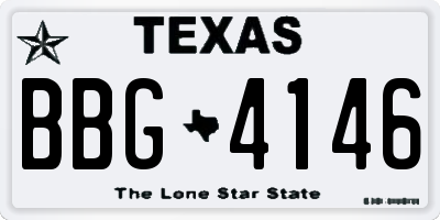 TX license plate BBG4146