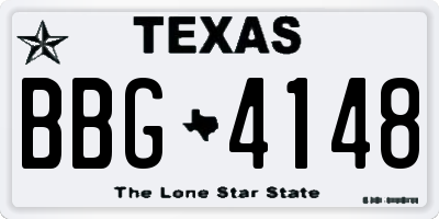 TX license plate BBG4148