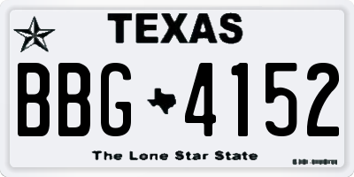 TX license plate BBG4152