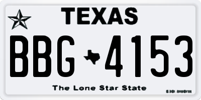 TX license plate BBG4153