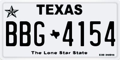 TX license plate BBG4154