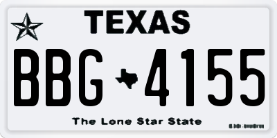 TX license plate BBG4155