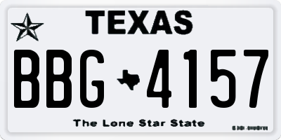 TX license plate BBG4157