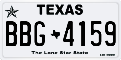 TX license plate BBG4159