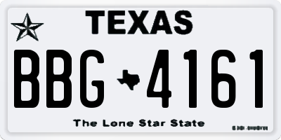 TX license plate BBG4161