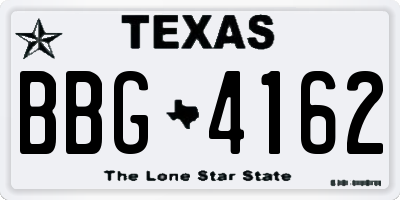 TX license plate BBG4162