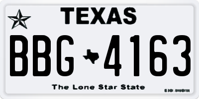 TX license plate BBG4163