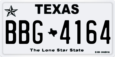 TX license plate BBG4164